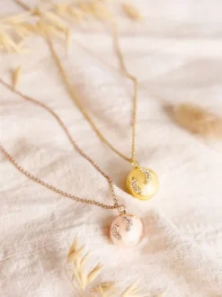 Bolakoru äidille ketjulla, jalanjälki bling ruusukultainen | PROUD MAMA