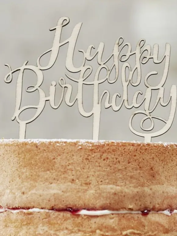 Happy Birthday! puinen kakunkoriste