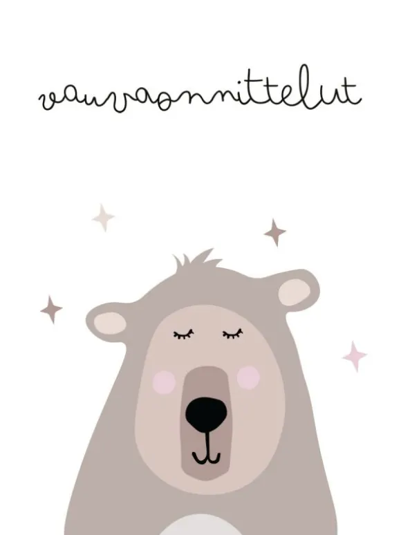 Onnittelukortti nalle - vauvaonnittelut