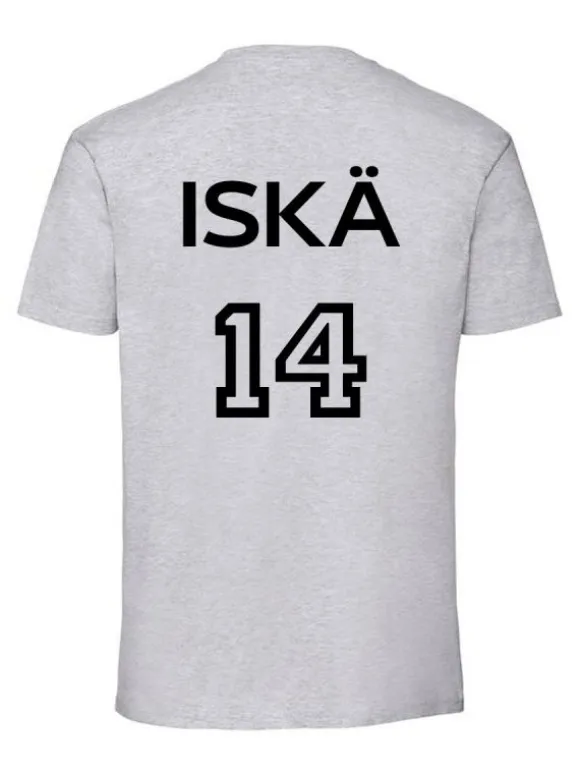 Pelipaita vanhemmalle omalla tekstillä, S-5XL harmaa