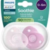 Philips Avent - tutti Curved Soothie 0–6kk, Pink