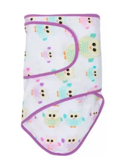 Vauvan kapalo, pöllöt, violetti reuna | MIRACLE BLANKET