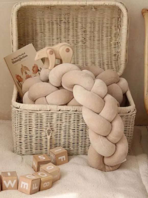 Velvet Palmikko reunasuoja pinnasänkyyn ja juniorisänkyyn - Beige
