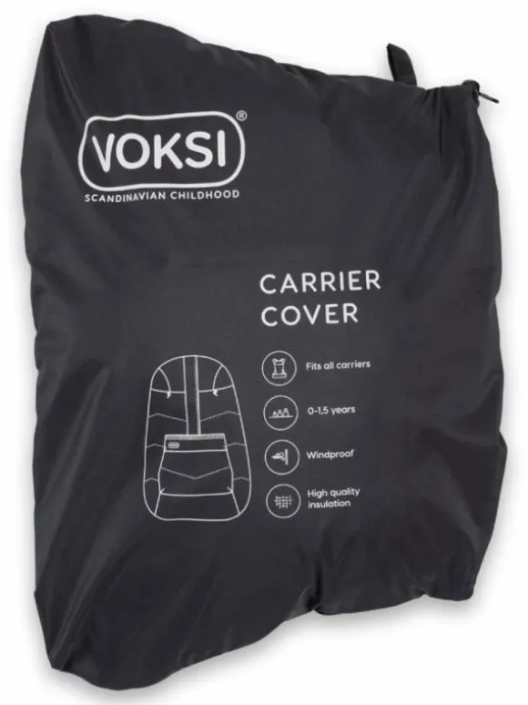 Voksi Carrier Cover – Kantorepun lämmin tuulisuoja vauvalle, Black